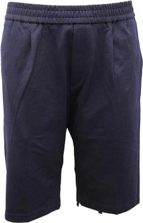 Paolo Pecora Korte Broeken, Heren, Blauw, S, Katoen, Jersey Katoen Bermuda Shorts