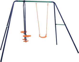 vidaXL Vidaxl Juego De Columpios Con 3 Asientos Acero