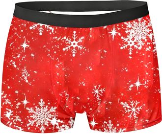Generic Mens Boxer Briefs Christmas Shorts Mens Xmas Funny Christmas Print Boxer Shorts Novelty Holiday Stretch Briefs Santa Deer Socks Pattern Underwear Trun