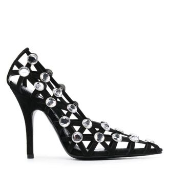 The Attico Grid 105Mm Rhinestone-Embellished Pumps