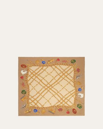Burberry Check Charm Silk Scarf