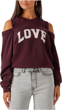 Catwalk Junkie Hoodies & sweatvesten, Dames, Rood, S, Graphic Sweater with Cut Out