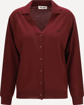 Miu Miu Cardigan in lana vergine con colletto Woman 40