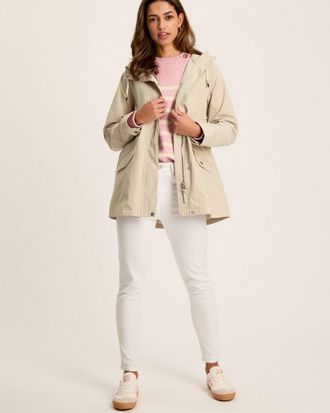 Joules Portwell Womens Jacket - Beige Cotton - Size 8 UK