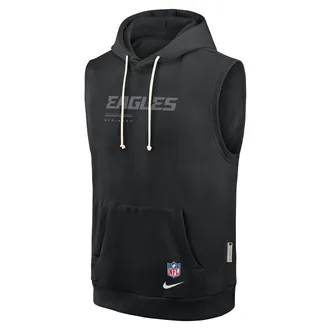 Nike Philadelphia Eagles Sideline Nike Mens Dri-FIT NFL Sleeveless Pullover Hoodie in Black | 03B400A86-0CN