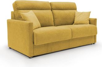 Divani.Store Margot Sof&aacute; Cama Convertible En Tela Suave Impermeable 176 Cm (mat. 140x197) Amarillo