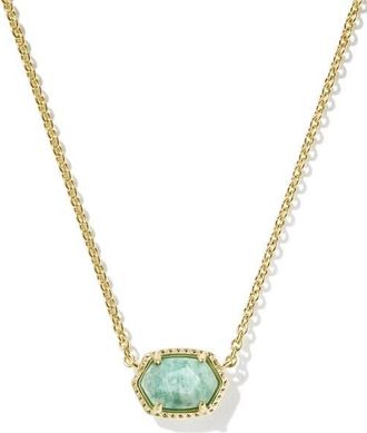 Kendra Scott Daphne Frame Stone Pendant Necklace in Gold Teal Amazonite at Nordstrom