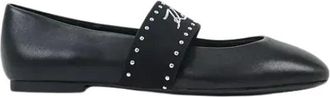 Karl Lagerfeld Karo Ballerinas - Dames - Ballerinas - Zwart - 40 EU - Leer - Schoenen