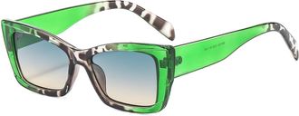Generic Outdoor Women Vacation Sunglasses Driving Commuter Men Trendy Sun Glasses(Green)