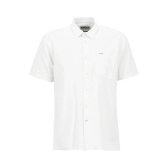 Barbour Nelson Short Sleeve Shirt - Heren - Korte mouwen Overhemden - Wit - 2XL - Katoen - Overhemden