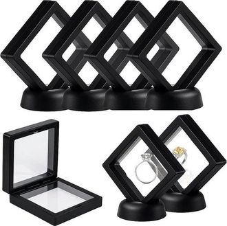 OEM Juego De 6 Vitrinas Flotantes Para Exhibici&oacute;n De Joyas Y Monedas. Incluyen Patas. Color Negro