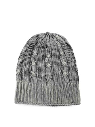 Avant Toi Hand Painted Cashmere Braided And Ribbed Hat