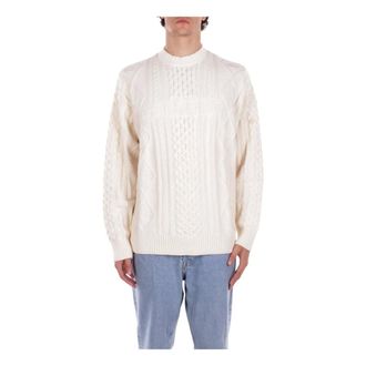 Carhartt Work in Progress Round-neck Knitwear, male, Beige, L, Shawn Jumper