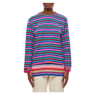 Comme Des Gar&ccedil;ons Round-neck Knitwear, female, Multicolor, XS, Striped Jumper