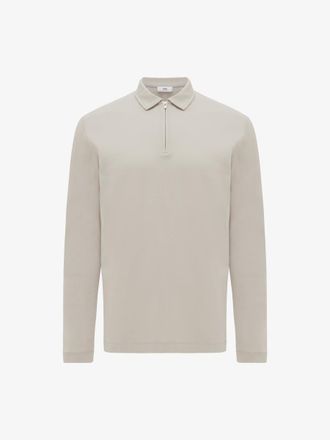 Gentiluomo Half Zip Longsleeve Polo | Beige