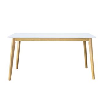 Kenay Home Mesa de comedor efecto madera natural - blanco 150 x 75 cm