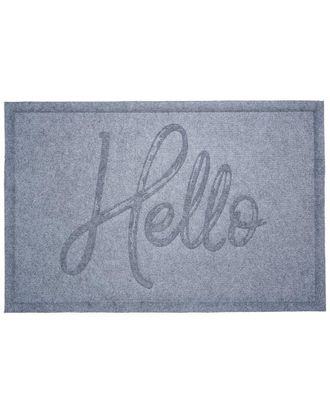 Callowaymills Poly Canty Hello Indoor/Outdoor Mat Light Grey