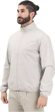 Barbour Jassen, Heren, Grijs, M, Polyester, Grijze windjack casual ontwerp