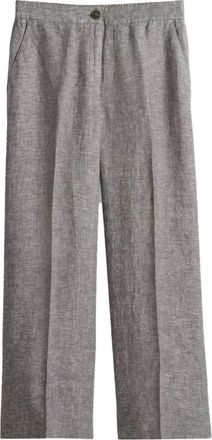 OPUS Dames, Broeken, Grijs, Maat: 2XL Linnen