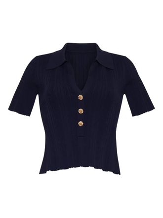 Cara Cara Ivanna polo top - women - Viscose/Nylon/Spandex/Elastane - S - Blue