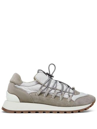 Brunello Cucinelli panelled leather sneakers - women - Leather - 35 1/2 - Grey