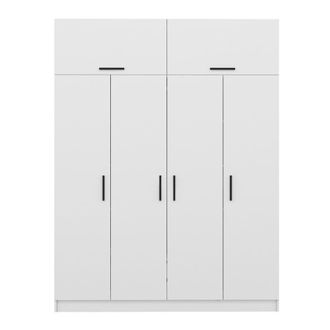 Concept Usine Vestidor con estanter&iacute;as y armario 15 espacios blancos de almacenamien