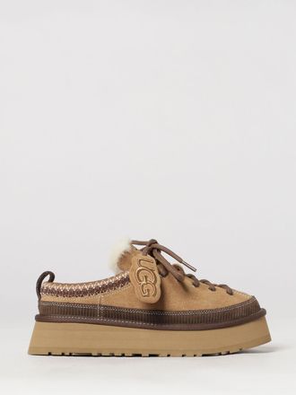 UGG Heritage Suede Sabots with Platform Sole and Wool Lining