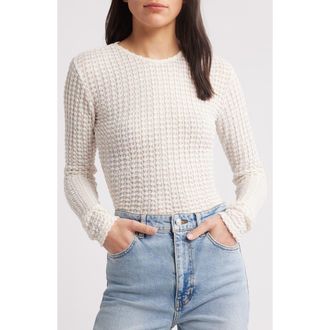 Frame Denim Textured Long Sleeve Knit Top in Alabaster at Nordstrom Rack, Size X-Small