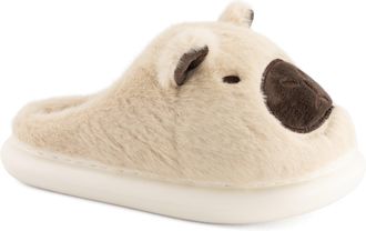 Andrea Womens Cozy Animal Slippers with Plush Faux Fur