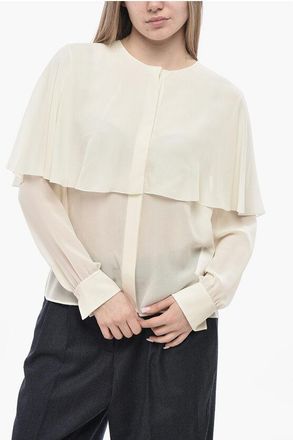 Chlo&eacute; Silk Blouse With Cape Detail size 42