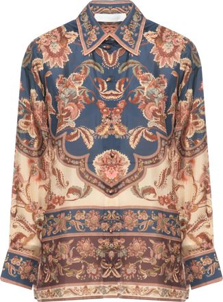 Zimmermann Blue Aster Floral Pattern Shirt