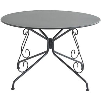Vente-Unique Tavolo da giardino D.120 cm in metallo effetto ferro battuto - Antracite - GUERMANTES di MYLIA