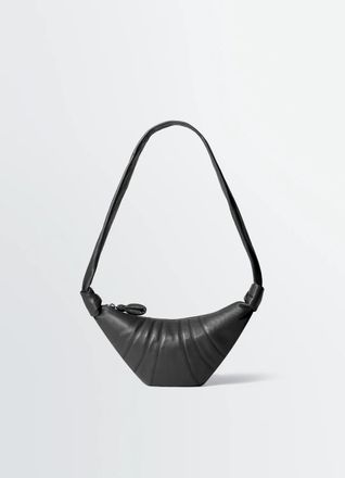 Christophe Lemaire Mens Petit Sac Croissant En Cuir Nappa Souple Black Bag