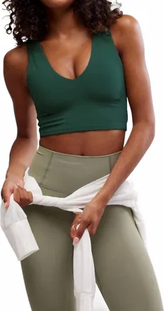 Free People Never Better Crop Cami In Evergreen