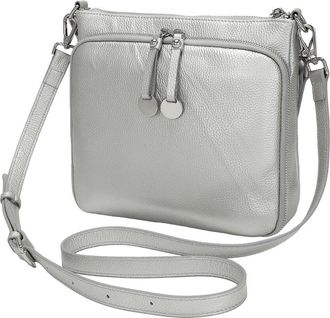 Tiffany & Fred Tiffany And Fred Paris Metallic Leather Double Zip Crossbody