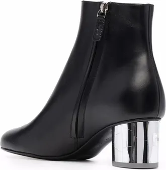 Ferragamo Metallic Block-Heel Ankle Boot - Black