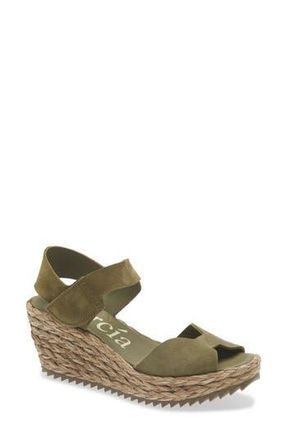 Pedro Garcia Fama Ankle Strap Wedge Sandal in Thyme at Nordstrom Rack, Size 6Us / 36Eu