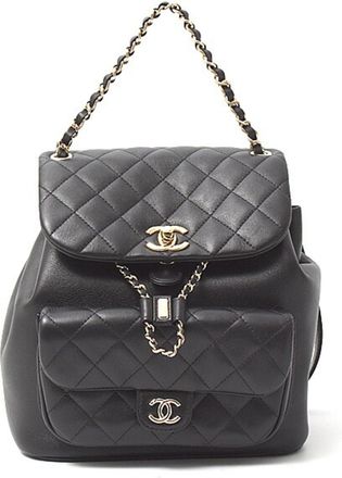 Chanel Black Leather Backpack (Pre-Owned)