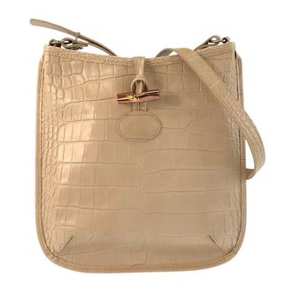 Longchamp Embossed Leather Shoulder Bag
