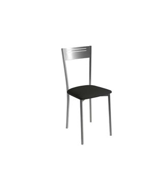 HERDASA Hispanohogar - Pack De 4 Sillas Tapizado En Polipiel Negro, 86cm(alto) 40cm(ancho) 47cm(largo)
