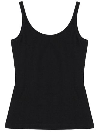 Off-white Logo Cotton Tank Top - Black