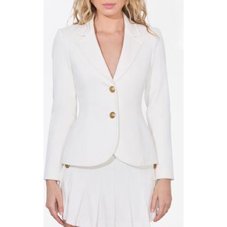 Alice & Olivia Iana Sculpted Denim Blazer in Off White at Nordstrom Rack, Size 2