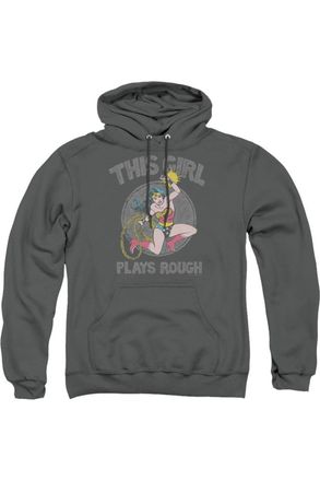 Gildan DC Comics Plays Rough Adult Pull Over Hoodie / Hooded Sweatshirt