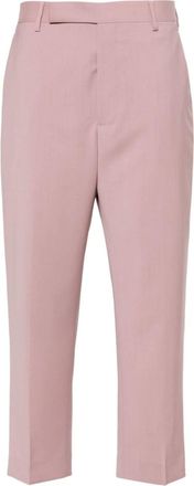 Rick Owens Light Pink pressed-creased wool trousers