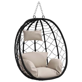 vidaXL Silla Huevo Colgante Taup&eacute; 91.5 X 60 X 110 Cm Rat&aacute;n Sint&eacute;tico Vidaxl