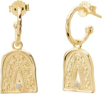 Murkani Rainbow Spirit Hoop Earrings in Yellow Gold at Nordstrom