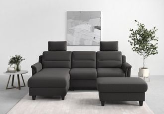 Sit&more Ecksofa »Farö L-Form« inklusive Federkern, wahlweise mit Bettfunktion und Bettkasten