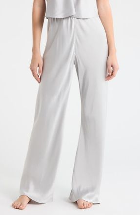 Lunya Bias Cut Washable Silk Pajama Pants in Dove Grey at Nordstrom, Size X-Large