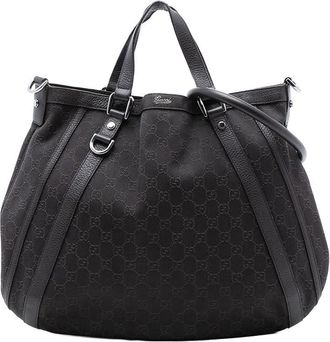 Gucci Pre-owned Gucci GG Denim Abbey D Ring Satchel 268641 512063