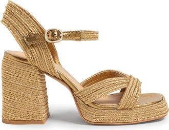 Castaner Valle/142 10 cm Sandalen - Dames - Sandalen met hakken - Geel - 40 EU - Schoenen